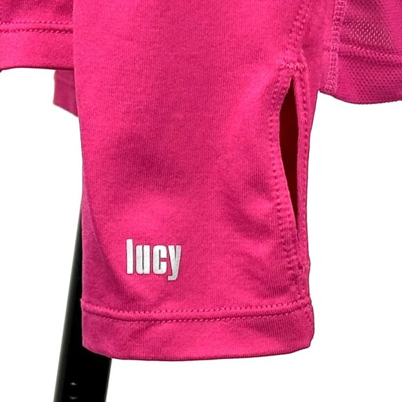 Lucy Athletic/Running Top in Hot Pink with Reflective Band, Size M - Picture 3 of 5